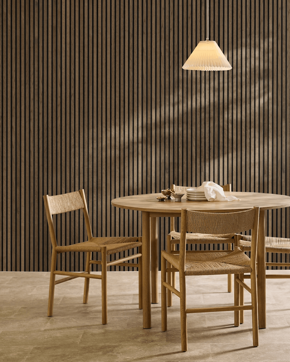 Akupanel | Akustikpanel / Natural Wood, Rustic Grey Oak, Black Felt, 240 x 60 cm